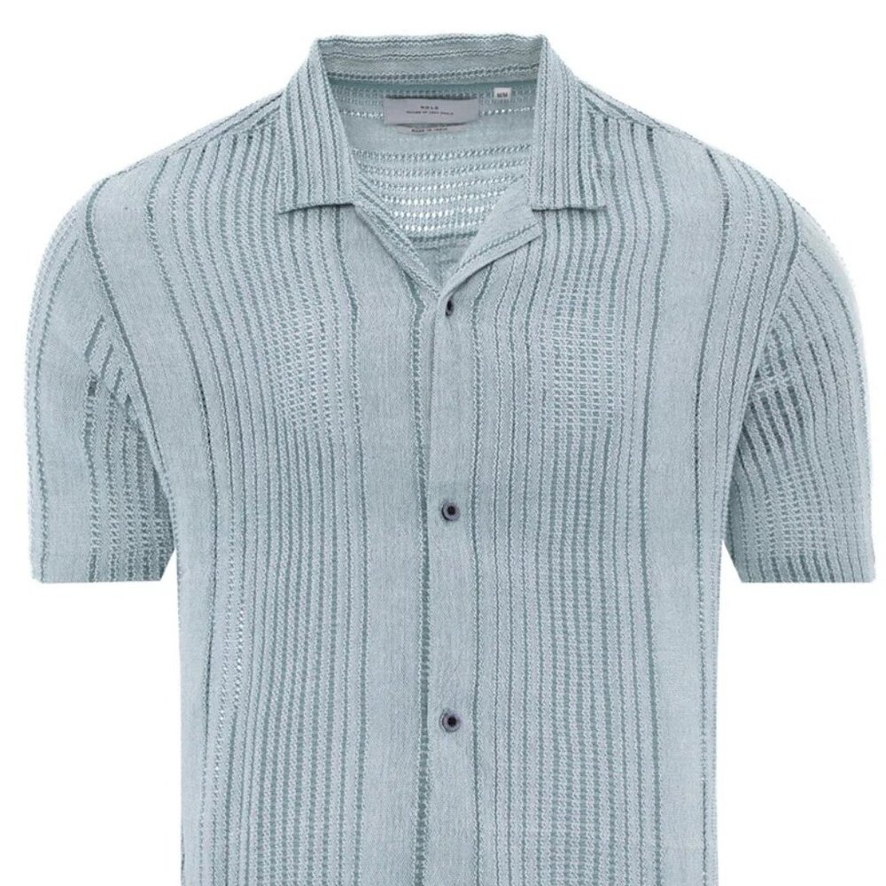 NOLS Pastel Blue Cotton Textured Shirt